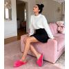imageAnkis Womens Fuzzy Slippers Cross Band Memory Foam Open Toe Comfy Soft House Shoes AntiSlip Indoor Outdoor Gifts for WomenHot Pink