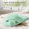 imageAnkis Womens Fuzzy Slippers Cross Band Memory Foam Open Toe Comfy Soft House Shoes AntiSlip Indoor Outdoor Gifts for WomenMint Green