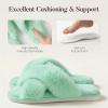 imageAnkis Womens Fuzzy Slippers Cross Band Memory Foam Open Toe Comfy Soft House Shoes AntiSlip Indoor Outdoor Gifts for WomenMint Green