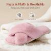 imageAnkis Womens Fuzzy Slippers Cross Band Memory Foam Open Toe Comfy Soft House Shoes AntiSlip Indoor Outdoor Gifts for WomenPink