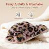 imageAnkis Womens Fuzzy Slippers Cross Band Memory Foam Open Toe Comfy Soft House Shoes AntiSlip Indoor Outdoor Gifts for WomenPink Leopard