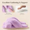 imageAnkis Womens Fuzzy Slippers Cross Band Memory Foam Open Toe Comfy Soft House Shoes AntiSlip Indoor Outdoor Gifts for WomenPurple