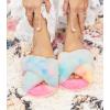 imageAnkis Womens Fuzzy Slippers Cross Band Memory Foam Open Toe Comfy Soft House Shoes AntiSlip Indoor Outdoor Gifts for WomenRainbow