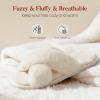 imageAnkis Womens Fuzzy Slippers Cross Band Memory Foam Open Toe Comfy Soft House Shoes AntiSlip Indoor Outdoor Gifts for WomenWhite