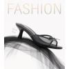 imageAnkis Womens Kitten Heel Sandals Square Open Toe Bow Mules Backless Slip On Comfortable Dress Heels for Party DailyBlack Nubuck