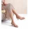 imageAnkis Womens Kitten Heel Sandals Square Open Toe Bow Mules Backless Slip On Comfortable Dress Heels for Party DailyNude Nubuck
