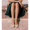imageAnkis Closed Toe Heels for Women Black Nude White Silver Gold Womens Heels Closed Round Toe Chunky Block Pumps Shoes 3 InchNude Suede