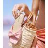 imageWhite Sandals Womens Bow Flat Sandals Dressy  Cute Summer Beach Sandals for Women 2026 Square Open Toe Comfortable Slip On Slide Sandals Bride Wedding Bridal Dress Shoes Slippers Balck Pink Gold NudePink