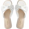 imageWhite Sandals Womens Bow Flat Sandals Dressy  Cute Summer Beach Sandals for Women 2026 Square Open Toe Comfortable Slip On Slide Sandals Bride Wedding Bridal Dress Shoes Slippers Balck Pink Gold NudeWhite