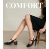 imageAnkis Womens Mary Jane Heels Slingback Chunky Low Heels Square Toe Dress Pumps for Office Wedding PartyBlack Patent