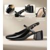 imageAnkis Womens Mary Jane Heels Slingback Chunky Low Heels Square Toe Dress Pumps for Office Wedding PartyBlack Patent