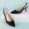 imageAnkis Womens Slingback Kitten Heels Closed Pointed Toe Low Heel Pumps Comfortable Dress Shoes for Wedding Party Work Office Business Casual Daily Wear 25inchBlack Pu