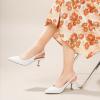 imageAnkis Womens Slingback Kitten Heels Closed Pointed Toe Low Heel Pumps Comfortable Dress Shoes for Wedding Party Work Office Business Casual Daily Wear 25inchWhite Pu