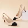 imageAnkis Womens Slingback Kitten Heels Closed Pointed Toe Low Heel Pumps Comfortable Dress Shoes for Wedding Party Work Office Business Casual Daily Wear 25inchNude Black