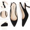 imageAnkis Womens Slingback Kitten Heels Closed Pointed Toe Low Heel Pumps Comfortable Dress Shoes for Wedding Party Work Office Business Casual Daily Wear 25inchBlack Nubuck