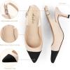 imageAnkis Womens Slingback Kitten Heels Closed Pointed Toe Low Heel Pumps Comfortable Dress Shoes for Wedding Party Work Office Business Casual Daily Wear 25inchNude Black