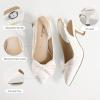 imageAnkis Womens Slingback Kitten Heels Closed Pointed Toe Low Heel Pumps Comfortable Dress Shoes for Wedding Party Work Office Business Casual Daily Wear 25inchWhite Bow