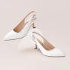 imageAnkis Womens Slingback Kitten Heels Closed Pointed Toe Low Heel Pumps Comfortable Dress Shoes for Wedding Party Work Office Business Casual Daily Wear 25inchWhite Pu