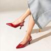 imageAnkis Womens Slingback Kitten Heels Closed Pointed Toe Low Heel Pumps Comfortable Dress Shoes for Wedding Party Work Office Business Casual Daily Wear 25inchBurgundy Patent