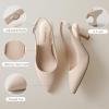 imageAnkis Womens Slingback Kitten Heels Closed Pointed Toe Low Heel Pumps Comfortable Dress Shoes for Wedding Party Work Office Business Casual Daily Wear 25inchNude Almond