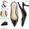 imageAnkis Womens Slingback Kitten Heels Closed Pointed Toe Low Heel Pumps Comfortable Dress Shoes for Wedding Party Work Office Business Casual Daily Wear 25inchBlack Pu