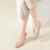 imageAnkis Womens Slingback Kitten Heels Closed Pointed Toe Low Heel Pumps Comfortable Dress Shoes for Wedding Party Work Office Business Casual Daily Wear 25inchNude Nubuck