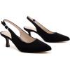 imageAnkis Womens Slingback Kitten Heels Closed Pointed Toe Low Heel Pumps Comfortable Dress Shoes for Wedding Party Work Office Business Casual Daily Wear 25inchBlack Nubuck