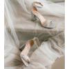 imageAnkis Heels for Women Open Toe Ankle Strap Chunky Heel Sandals 275 InchNew Silver Glitter