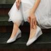 imageAnkis Silver Wedges for Women Low Heel Womens Wedge Comfortable Closed Toe Women Pumps Dress Shoes 2Inch