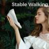imageAnkis Silver Wedges for Women Low Heel Womens Wedge Comfortable Closed Toe Women Pumps Dress Shoes 2Inch