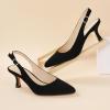 imageAnkis Slingback Heels for Women Closed Toe Womens Pumps Kitten Heel Wedding Party Casual Dress Shoes