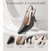 imageAnkis Slingback Kitten Heels for Women 39in Closed Pointed Toe High Heel Wedding Party Dress Shoes Womens PumpsBlack Pu