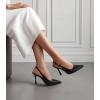 imageAnkis Slingback Kitten Heels for Women 39in Closed Pointed Toe High Heel Wedding Party Dress Shoes Womens PumpsBlack Pu