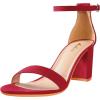 imageAnkis Heels for Women Open Toe Ankle Strap Chunky Heel Sandals 275 InchRed