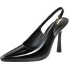 imageAnkis Slingback Kitten Heels for Women 39in Closed Pointed Toe High Heel Wedding Party Dress Shoes Womens PumpsBlack Patent Pu