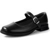imageMary Jane Shoes Women Pumps Comfortable Dress Shoes for Women Square Toe Wedding Shoes Low Short Block Chunky Thick Heels Black