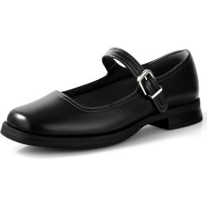 imageMary Jane Shoes Women Pumps Comfortable Dress Shoes for Women Square Toe Wedding Shoes Low Short Block Chunky Thick Heels Black