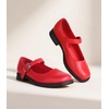 image:imageAnkis Mary Jane Flats for Women Low Block Heels Square Toe Ankle Strap Comfortable Business Office Pumps Dress Shoes 1Inch HeelRed Pu