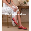 image:imageAnkis Mary Jane Flats for Women Low Block Heels Square Toe Ankle Strap Comfortable Business Office Pumps Dress Shoes 1Inch HeelRed Pu