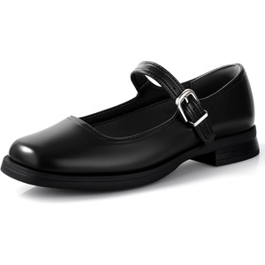 image:imageAnkis Mary Jane Flats for Women Low Block Heels Square Toe Ankle Strap Comfortable Business Office Pumps Dress Shoes 1Inch HeelBlack Pu