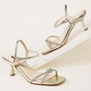 image:imageAnkis Kitten Heels Rhinestone Strappy Square Open Toe Gold Silver Ankle Strap Sandals for Women Wedding Party Prom Casual Dress Graduation Gift Comfort Shoes 25 InchGold Rhinestone
