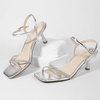 image:imageAnkis Kitten Heels Rhinestone Strappy Square Open Toe Gold Silver Ankle Strap Sandals for Women Wedding Party Prom Casual Dress Graduation Gift Comfort Shoes 25 InchSilver Rhinestone