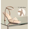 image:imageAnkis High Heels for Women Black Nude Heel Strappy Open Toe Stiletto Heels Ankle Strap Kitten Heeled Sandals Wedding Party Dress ShoesNude