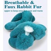 image:imageAnkis Memory Foam Fuzzy Slippers for WomenOpen Toe House Shoes  Faux Fur Cross BandIndoor Outdoor Slippers AntiSlip Comfy Cozy Fluffy Gifts for Women Mom Bride BridesmaidsGreen