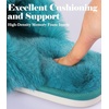image:imageAnkis Memory Foam Fuzzy Slippers for WomenOpen Toe House Shoes  Faux Fur Cross BandIndoor Outdoor Slippers AntiSlip Comfy Cozy Fluffy Gifts for Women Mom Bride BridesmaidsGreen