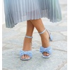 image:imageAnkis Women White Blue Gold Bow Square Open Toe Chunky Heel Wedding Sandals  Bow shape225inch heel adjustable ankle strap memory foam nonslip outsole allday comfort for wedding bride promBlue