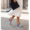 image:imageAnkis Women White Blue Gold Bow Square Open Toe Chunky Heel Wedding Sandals  Bow shape225inch heel adjustable ankle strap memory foam nonslip outsole allday comfort for wedding bride promBlue