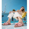 image:imageAnkis Womens Bow Flat Sandals Square Open Toe Dressy Comfortable Slides  Wedding Graduation Dressy Summer Beach Vacation Comfortable Slip On Slide SandalsPink