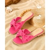 image:imageAnkis Womens Bow Flat Sandals Square Open Toe Dressy Comfortable Slides  Wedding Graduation Dressy Summer Beach Vacation Comfortable Slip On Slide SandalsHot Pink