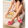 image:imageAnkis Womens Bow Flat Sandals Square Open Toe Dressy Comfortable Slides  Wedding Graduation Dressy Summer Beach Vacation Comfortable Slip On Slide SandalsHot Pink